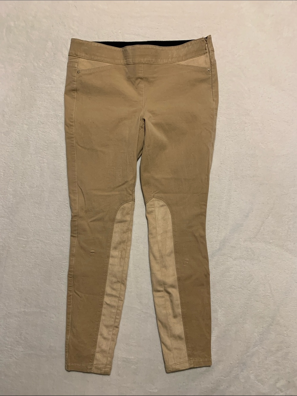 WHBM Side ZIP Equestrian Legging Suede Inserts 6 petite skinny leg